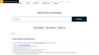 
                            3. How do I activate my OASIS account? - Curtin University, Perth, Australia