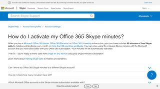 
                            6. How do I activate my Office 365 Skype minutes? | Skype Support