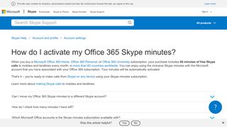 
                            5. How do I activate my Office 365 Skype minutes? | Skype Support