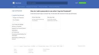 
                            3. How do I add a passcode to use when I log into Facebook ...