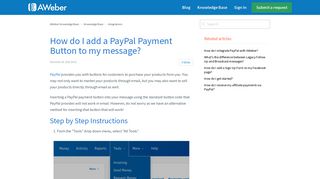 
                            6. How do I add a PayPal Payment Button to my message? – AWeber ...