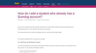 
                            3. How do I add a student who already has a Sumdog account ...