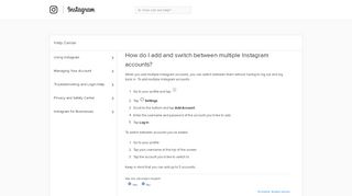 
                            2. How do I add and switch between multiple Instagram accounts ...