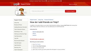 
                            4. How do I add friends on Yelp? | Support Center | Yelp