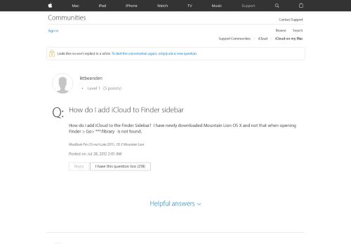 
                            3. How do I add iCloud to Finder sidebar - Apple Community