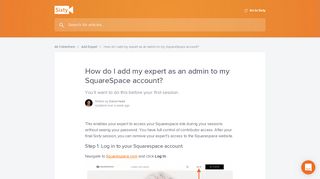 
                            10. How do I add my expert as an admin to my SquareSpace account ...