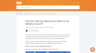 
                            12. How do I add my expert as an admin to my Weebly account? | Sixty ...