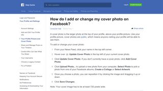 
                            5. How do I add or change my cover photo on Facebook? | Facebook ...