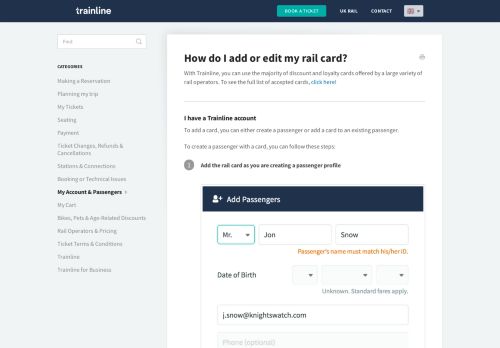 
                            12. How do I add or edit my rail card? - Trainline Help (FAQ)