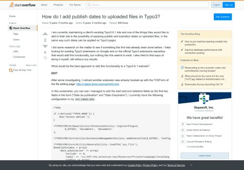 
                            6. How do I add publish dates to uploaded files in Typo3? - Stack ...
