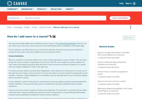 
                            7. How do I add users to a course? | Canvas LMS Community