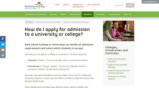 
                            5. How do I apply for admission to a university or college? - Settlement.org