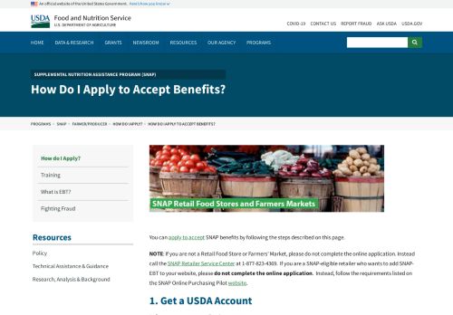 
                            6. How Do I Apply to Accept Benefits? | Food and Nutrition Service