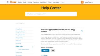 
                            6. How do I apply to become a tutor? - Chegg Study Chegg Study