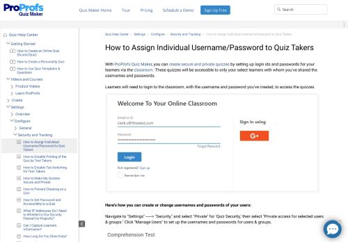 
                            4. How do I assign individual username/password to quiz ... - Quiz Maker