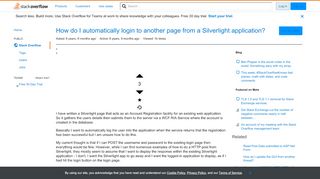 
                            6. How do I automatically login to another page from a Silverlight ...