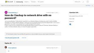 
                            1. How do I backup to network drive with no password? - Microsoft ...