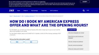 
                            6. How do I book my American Express offer and what are the ... - SAS