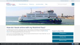 
                            3. How do I book online with my Multilink Pass? - Wightlink