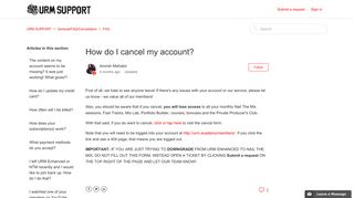 
                            3. How do I cancel my account? – URM SUPPORT