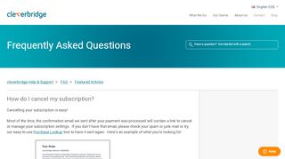 
                            9. How do I cancel my subscription? – cleverbridge Help & Support