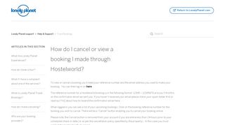 
                            7. How do I cancel or view a booking I made through Hostelworld ...