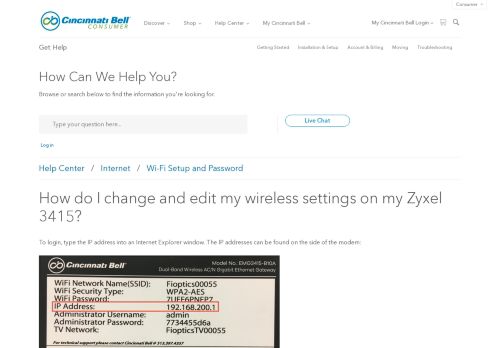
                            12. How do I change and edit my wireless settings on my ... - Cincinnati Bell
