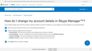 
                            8. How do I change my account details in Skype Manager™? | Skype ...