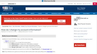 
                            9. How do I change my account information? - NBA Support Home Page