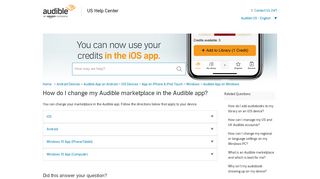 
                            7. How do I change my Audible marketplace in the Audible app?