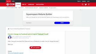 
                            6. How do I change my Facebook back to English? [Solved] - Ccm.net
