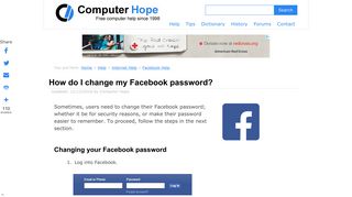 
                            9. How do I change my Facebook password? - Computer Hope