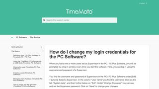 
                            6. How do I change my login credentials for the PC Software? — TimeMoto
