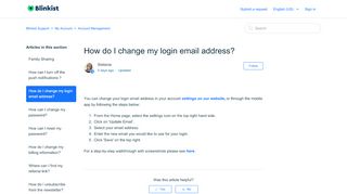 
                            8. How do I change my login email address? – Blinkist Support