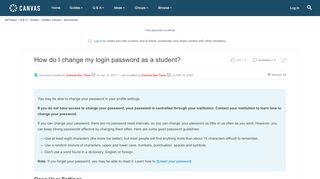 
                            9. How do I change my login password as a student? | Canvas LMS ...