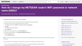 
                            4. How do I change my NETGEAR router password or network name ...