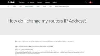 
                            2. How do I change my routers IP Address? | D-Link Denmark
