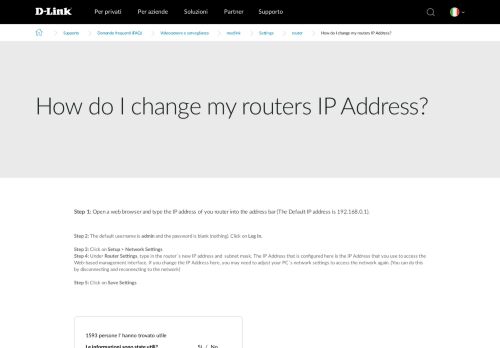 
                            4. How do I change my routers IP Address? | D-Link Italia