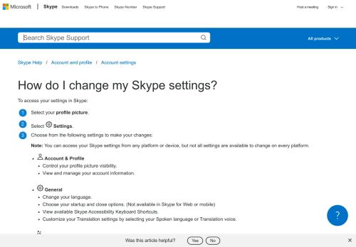 
                            5. How do I change my Skype settings? | Skype Support