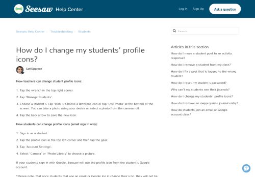 
                            12. How do I change my students' profile icons? – Seesaw Help Center