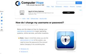 
                            9. How do I change my username or password? - Computer Hope