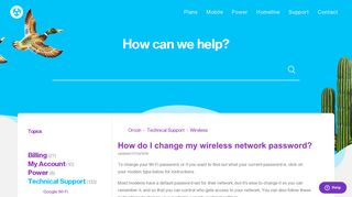 
                            1. How do I change my wireless network password? – Orcon