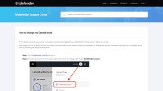 
                            10. How do I change MyBitdefender e-mail address?