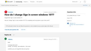 
                            8. How do I change Sign in screen windows 10??? - Microsoft Community