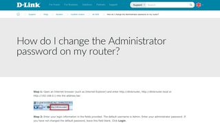 
                            12. How do I change the Administrator password on my router? | D-Link UK