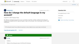 
                            13. How do I change the default language in my account? - Microsoft ...