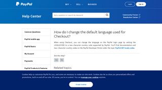 
                            2. How do I change the default language used for Checkout? - PayPal