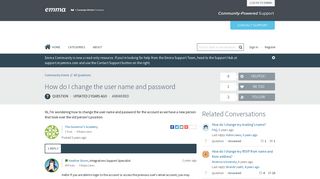 
                            3. How do I change the user name and password | Emma Community