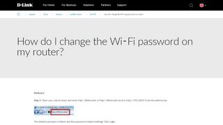 
                            1. How do I change the Wi-Fi password on my router? | D-Link UK