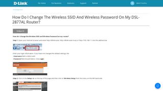 
                            12. How do I change the Wireless SSID and Wireless ... - D-Link - Vietnam